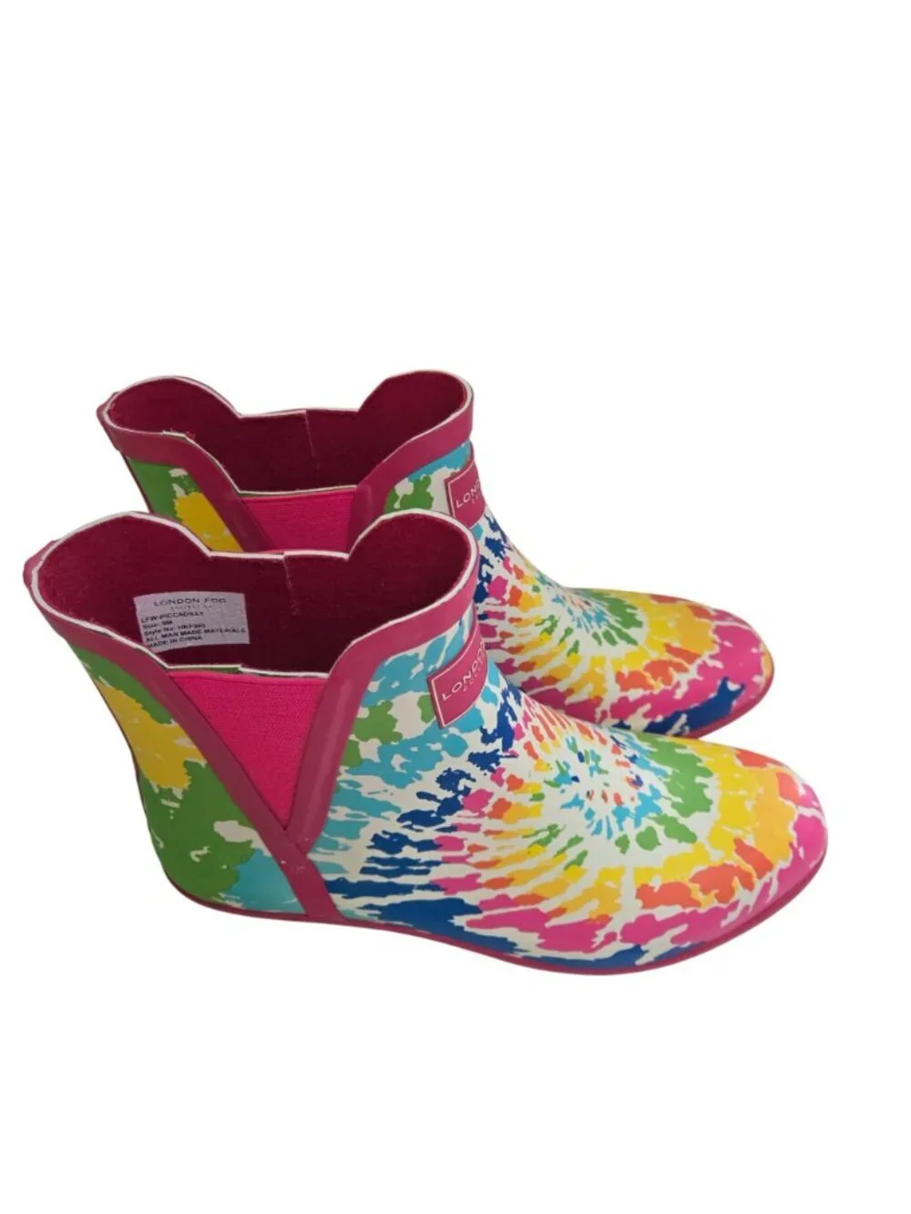 London Fog Piccadilly Rain Boot Chelsea Gusset Pull On Rainbow Size 9M